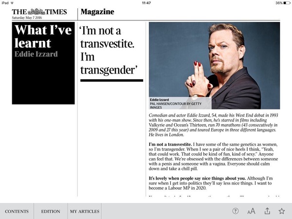 Eddie Izzard on Question Time