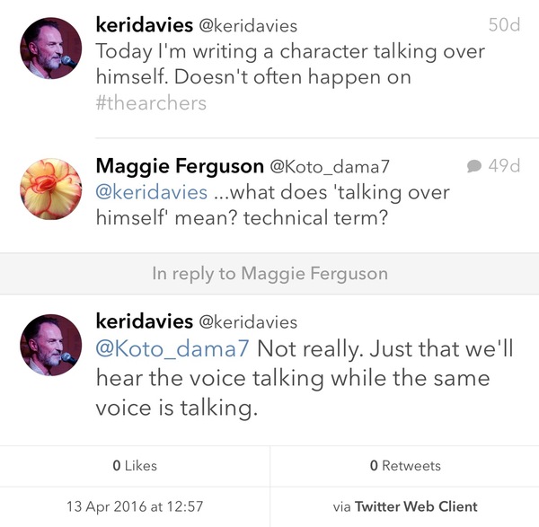 Archers spoilers or Archers spoiled? You decide. Thread the Second