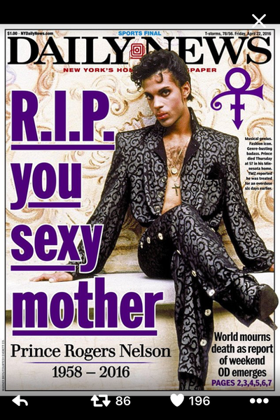 The Beautiful Ones, still sharing the love for Prince.