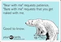 Bare with me?