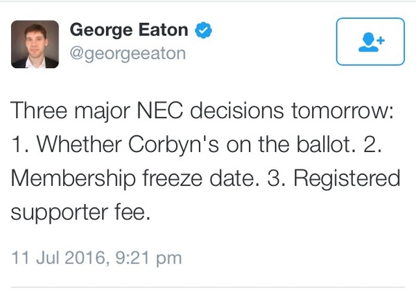 Well done Labour NEC - Corbyn can stand