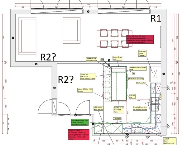 Where to put radiators in odd shaped room?