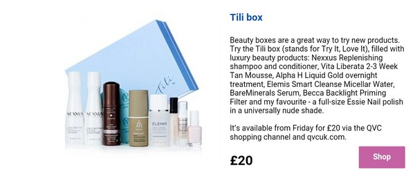 TILI box £20 on Friday