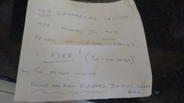Van lowers the tone of the area