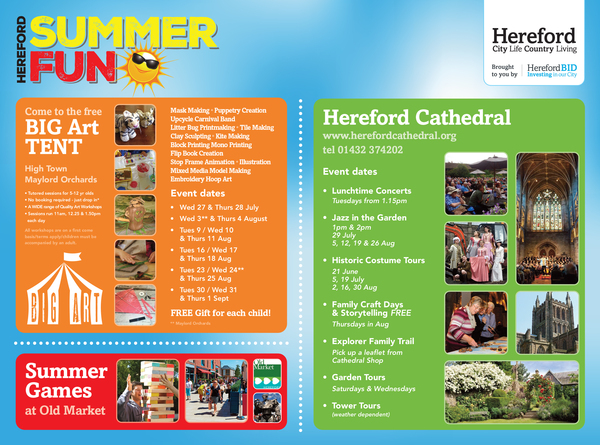 Free Arts Workshops for children in Hereford High Town!