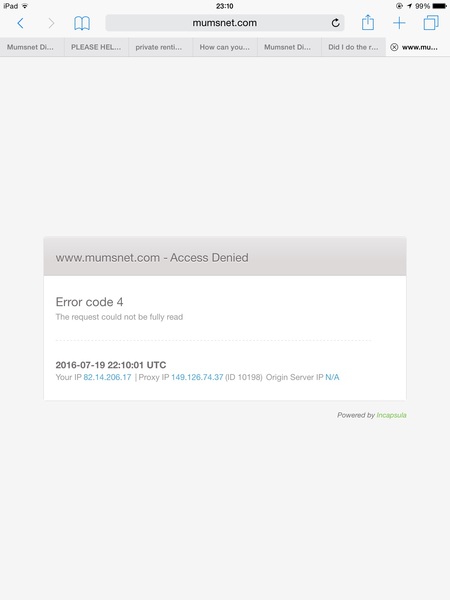 Access denied pop up