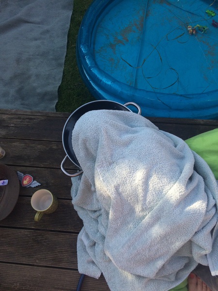 To bath my son in the paddling pool (lighthearted)