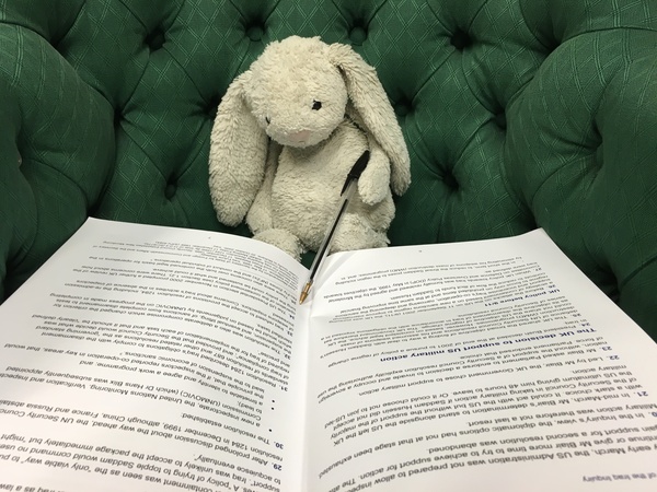 Found a toy bunny outside the House of Commons