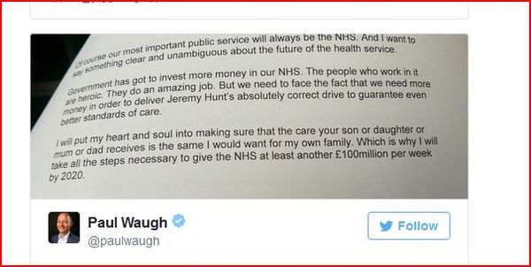 Gove wants to give NHS extra £100 million a week by 2020