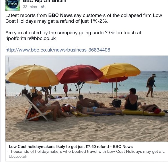 Low Cost Holidays in administration