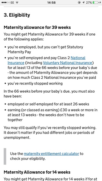 Maternity allowance