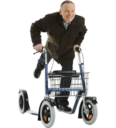 Adults on scooters