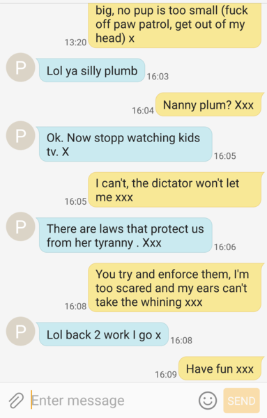 Texts,  what are yours like from your dp/dh?