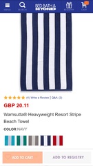 Help! A classic navy blue striped beach towel. With fringing. Does it still exist?