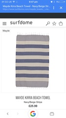 Help! A classic navy blue striped beach towel. With fringing. Does it still exist?