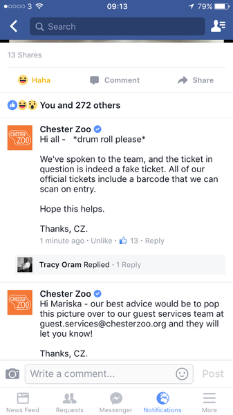 to think this is a fake Chester Zoo ticket? Seriously, is it fake!?