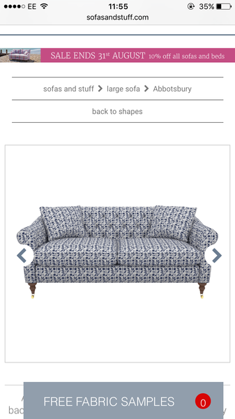 Patterned sofa