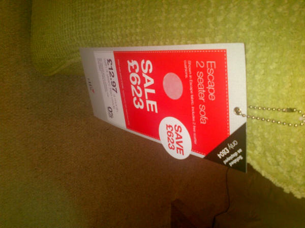 If you saw a sofa in a shop with a price ticket attached - would you expect to buy that sofa for that price?