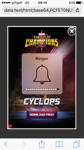 Pop up ad