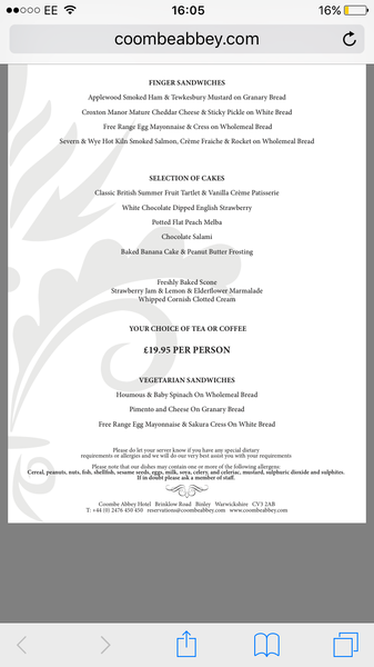 To be shocked at the price for an Afternoon Tea?