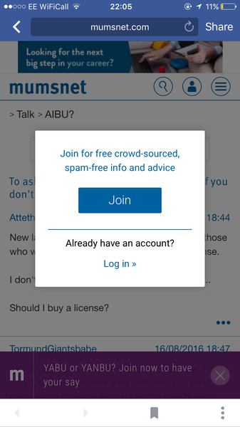 Why is Mumsnet insisting that I log in?