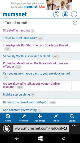MNHQ - if you are going to contribute your thoughts to the trans debate, can you use a new thread