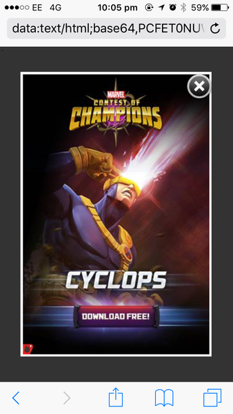 Site diverting to irrelevant gaming(?) app.