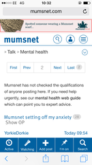Mumsnet setting off my anxiety