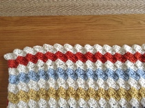 Can anyone help me straighten this crochet sideways she'll blanket please?