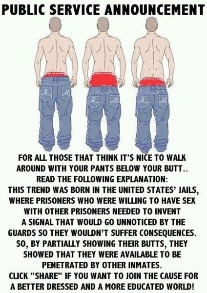 Getting teenage son to pull his trousers up