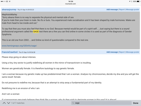 (Yes it's a trans thread! Don't click if you're gonna whinge) The SAGE test.