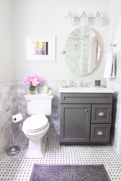 New bathroom - wall hung vanity = modern?