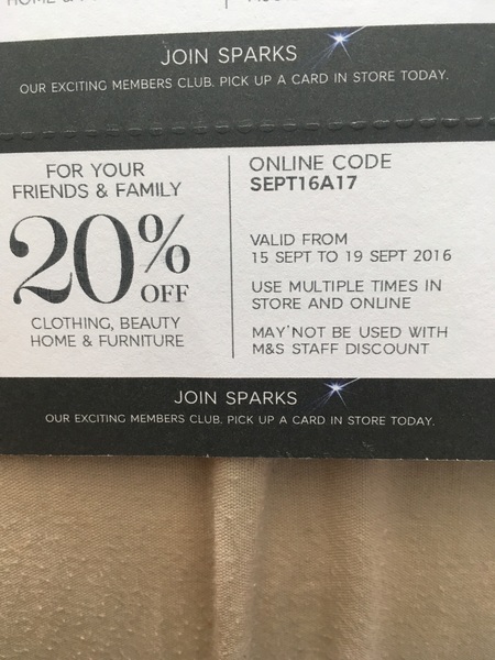 Marks and Spencer discount this weekend?