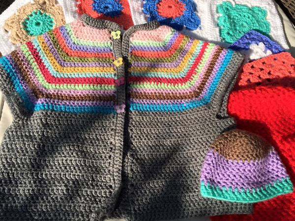 Woolly Hugs. Our Project to help refugees continues. One square, one blanket, a pair of gloves, one warm hat, one step at a time, really every little thing will help. All support welcome.