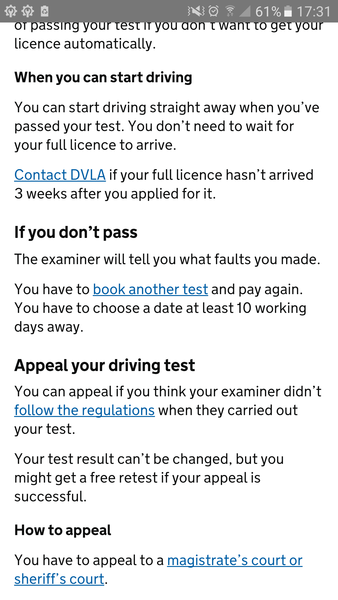 Driving test