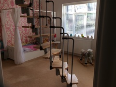 mezzanine space above bedroom