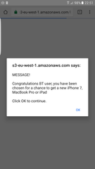 Odd pop up and redirection
