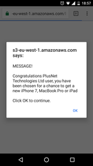Odd pop up and redirection