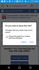 Odd pop up and redirection