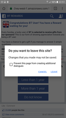 Odd pop up and redirection
