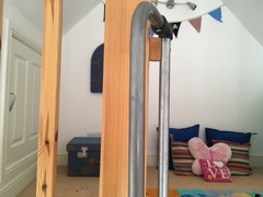 mezzanine space above bedroom