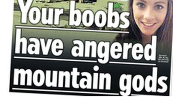 To be really scared by this Sun headline.