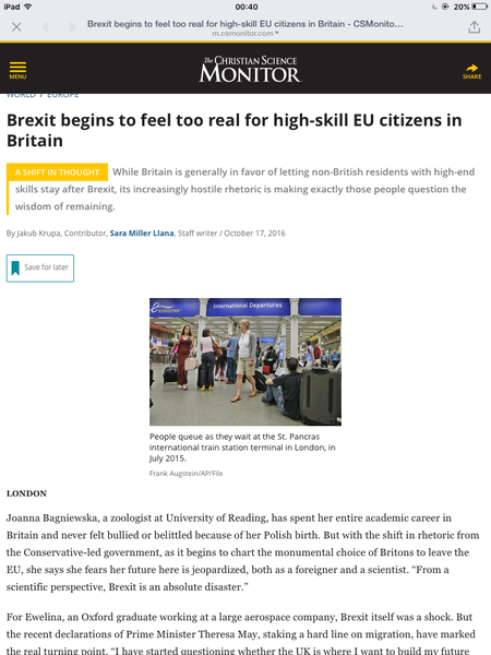 To do a straw poll on whether you're happy with where Brexit is heading?