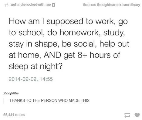 "Mum how can I possibly fit in a part time job ....