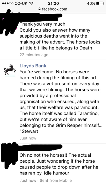 (Posted on behalf of Dh) AIBU to be cross about the Lloyds advert