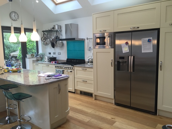 Buying appliances before kitchen renovation- white or stainless steel for cream and blue kitchen?