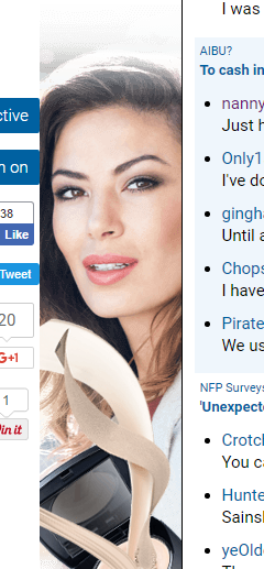 Adverts pushing sidebar buttons half off the screen