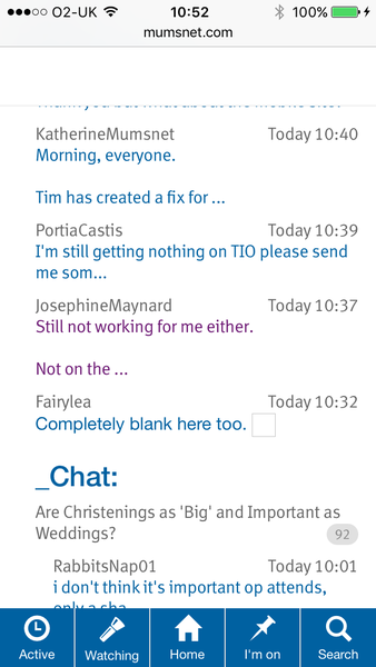 Threads I'm on not displaying....
