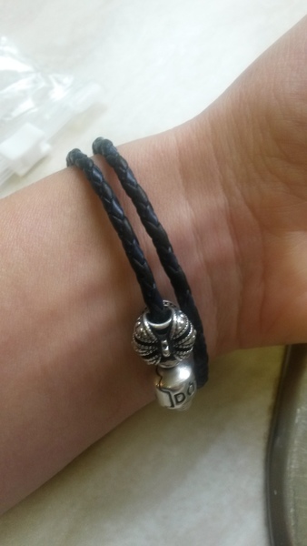 Black leather pandora bracelet