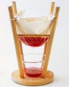 How do I strain my crab apple jelly?